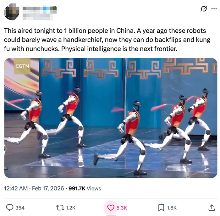 外網(wǎng)爆火、國人刷屏:今年春晚的機器人“頂流”,為什么還是宇樹? 外網(wǎng)爆火、國人刷屏:今年春晚的機器人“頂流”,為什么還是宇樹?